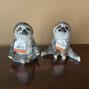 🆕 Exhart Meditating Sloth Garden Figurine Set